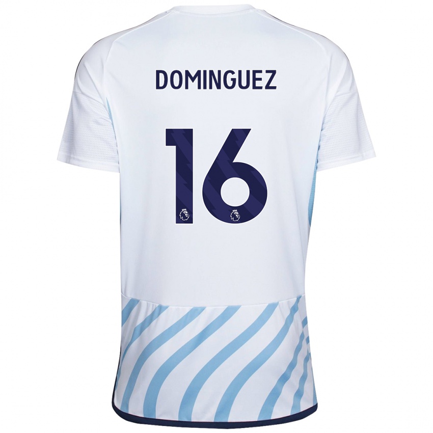 Dames Nicolas Dominguez #16 Wit Blauw Uitshirt Uittenue 2023/24 T-Shirt
