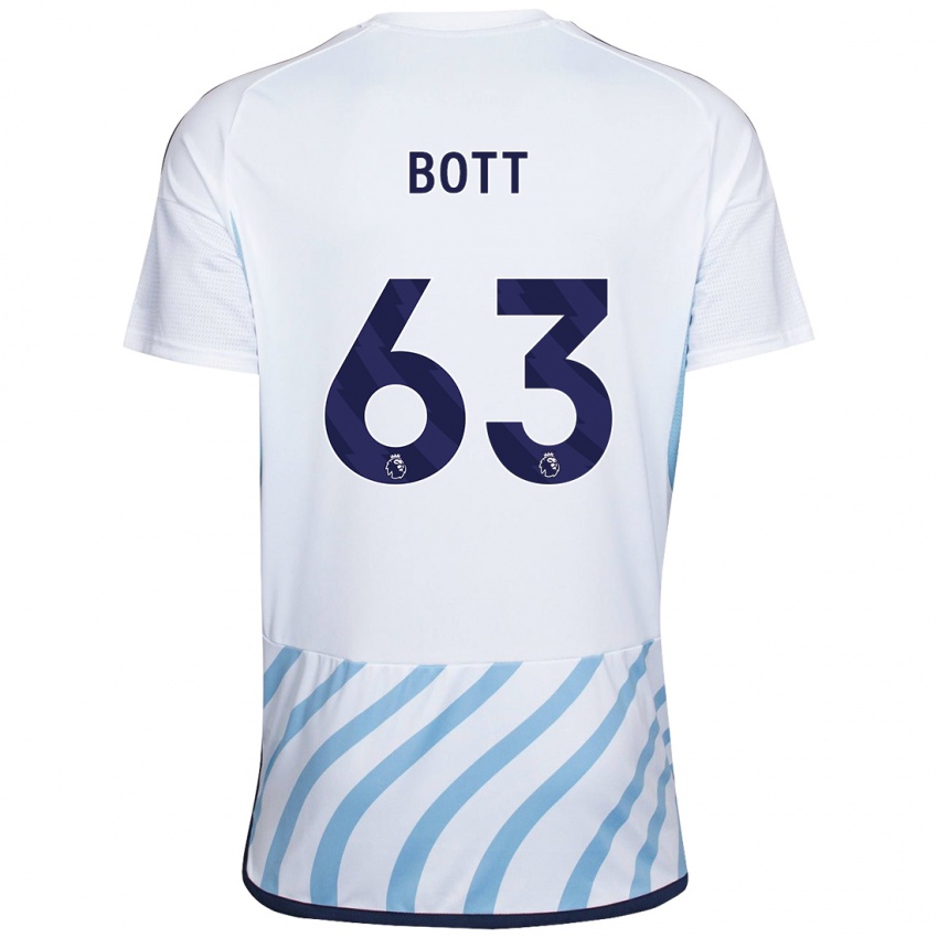 Dames Aaron Bott #63 Wit Blauw Uitshirt Uittenue 2023/24 T-Shirt