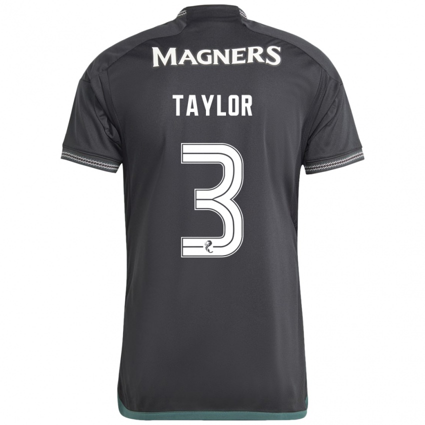 Dames Greg Taylor #3 Zwart Uitshirt Uittenue 2023/24 T-Shirt
