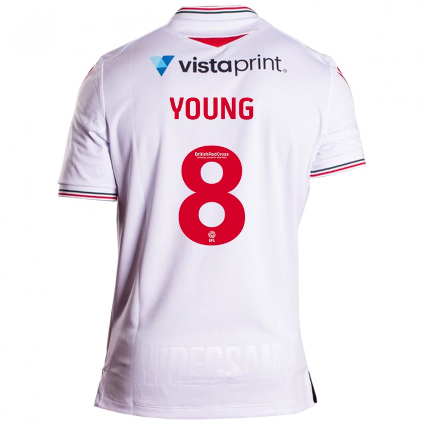 Dames Luke Young #8 Wit Uitshirt Uittenue 2023/24 T-Shirt