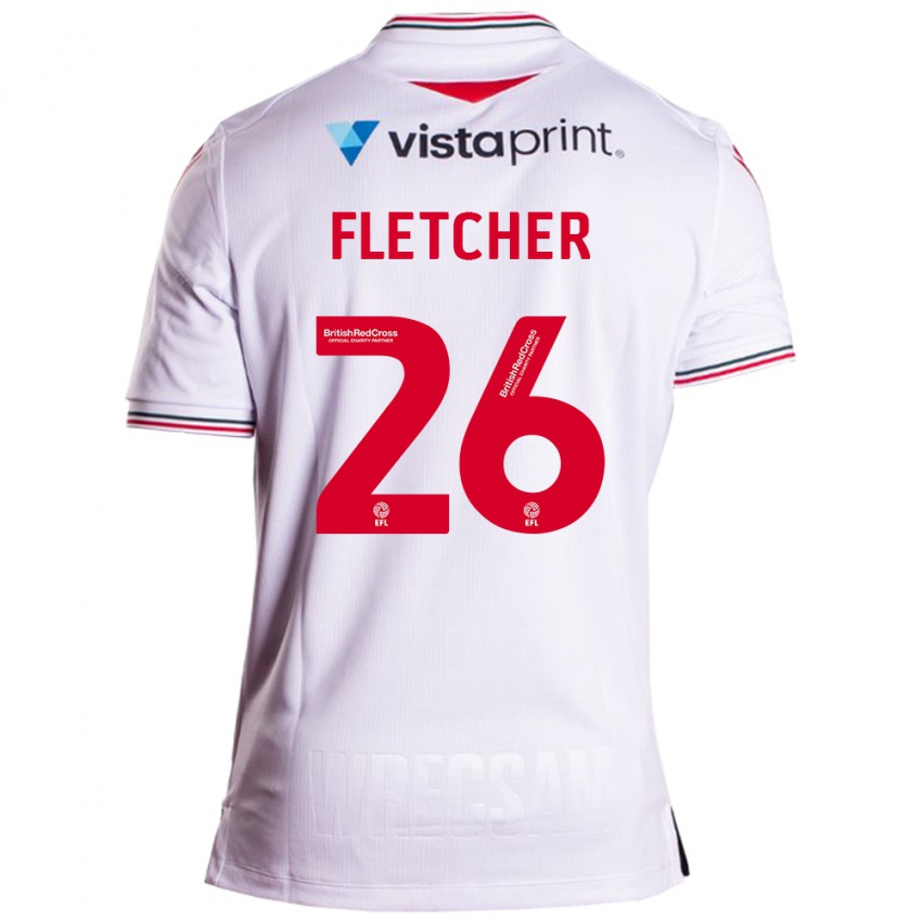 Dames Steven Fletcher #26 Wit Uitshirt Uittenue 2023/24 T-Shirt