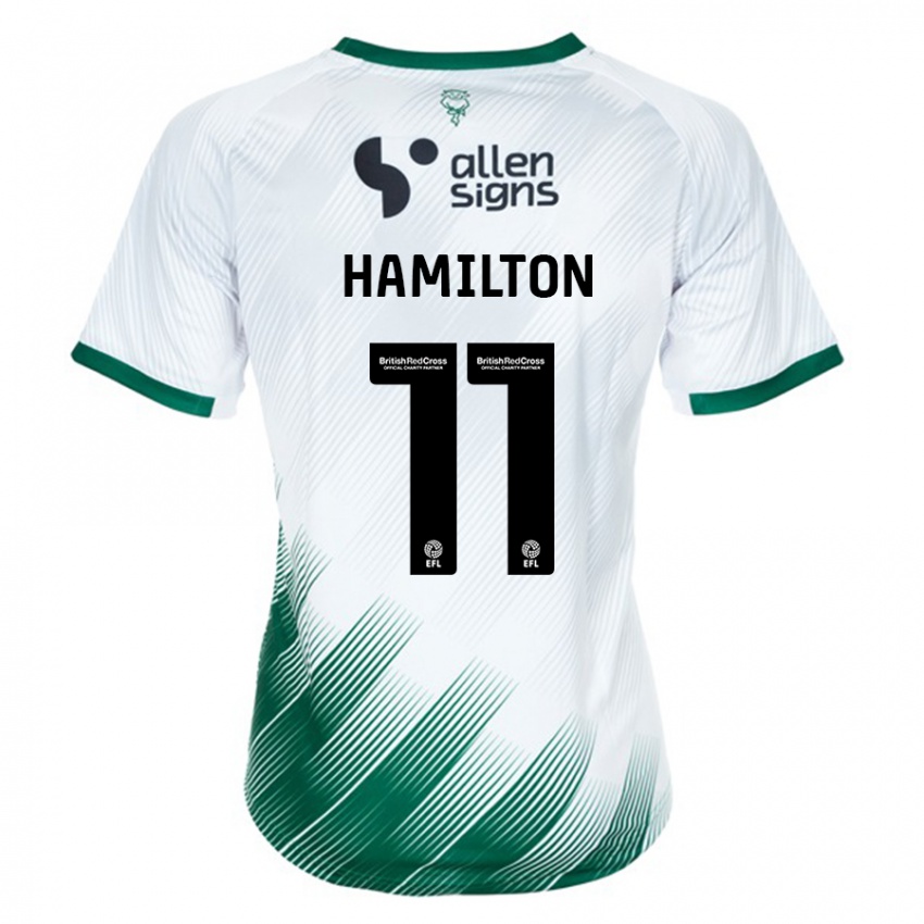 Dames Ethan Hamilton #11 Wit Uitshirt Uittenue 2023/24 T-Shirt