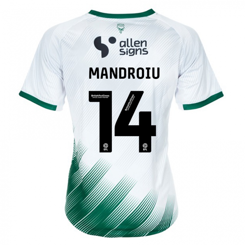 Dames Daniel Mandroiu #14 Wit Uitshirt Uittenue 2023/24 T-Shirt