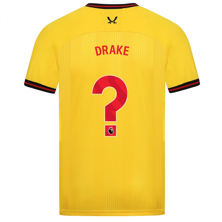Dames Ben Drake #0 Geel Uitshirt Uittenue 2023/24 T-Shirt