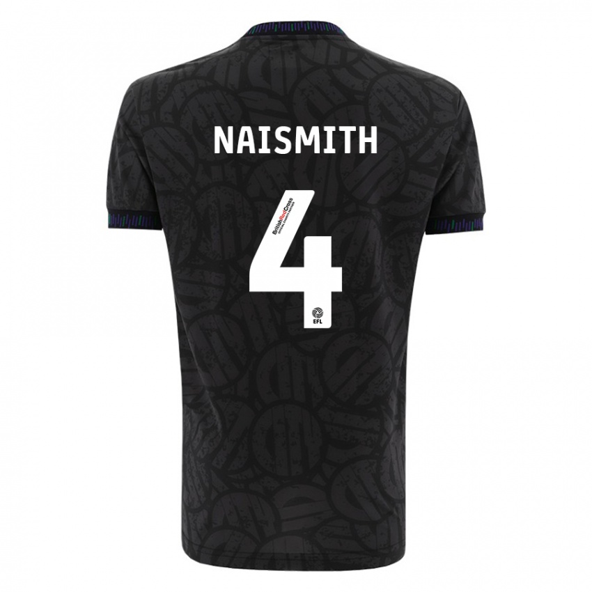 Dames Kal Naismith #4 Zwart Uitshirt Uittenue 2023/24 T-Shirt