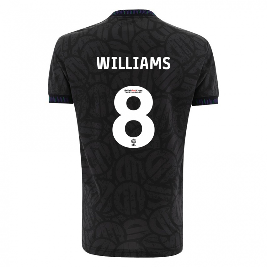Dames Joe Williams #8 Zwart Uitshirt Uittenue 2023/24 T-Shirt