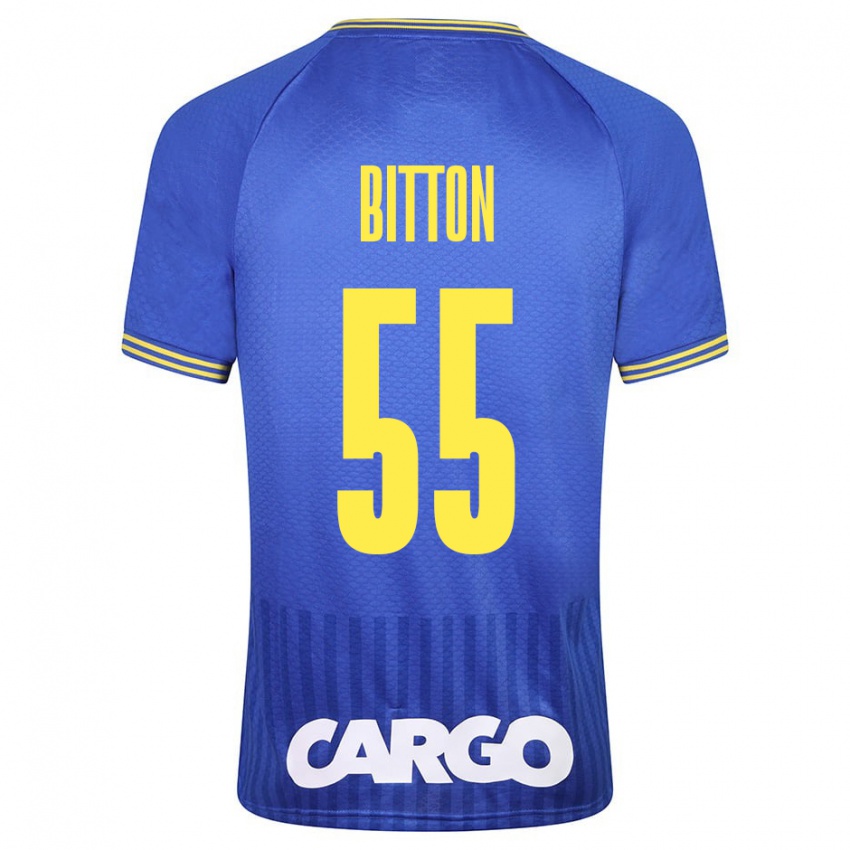 Dames Nir Bitton #55 Blauw Uitshirt Uittenue 2023/24 T-Shirt