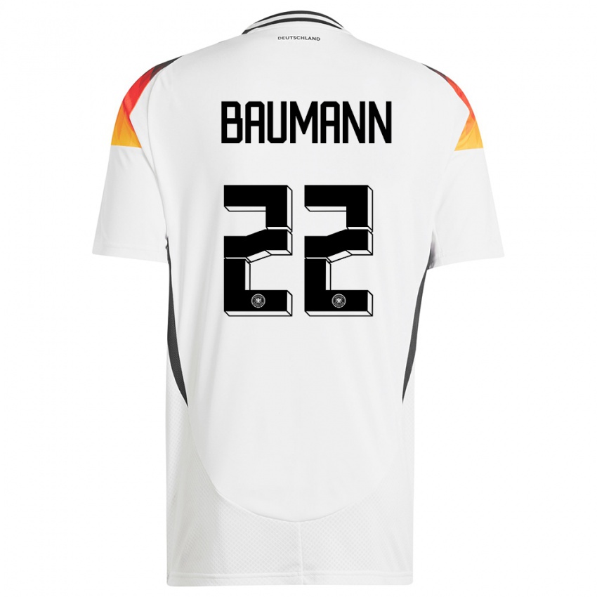 Kinderen Duitsland Oliver Baumann #22 Wit Thuisshirt Thuistenue 24-26 T-Shirt