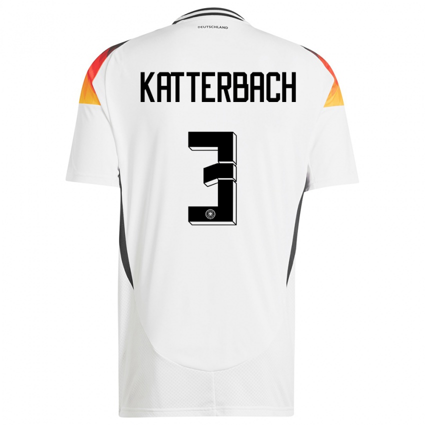 Kinderen Duitsland Noah Katterbach #3 Wit Thuisshirt Thuistenue 24-26 T-Shirt