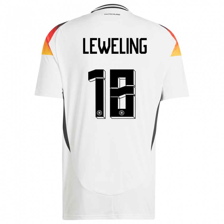Kinderen Duitsland Jamie Leweling #18 Wit Thuisshirt Thuistenue 24-26 T-Shirt