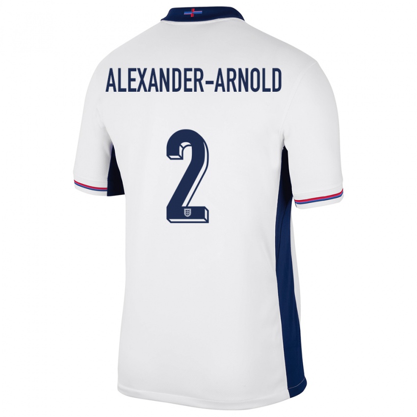 Kinderen Engeland Trent Alexander-Arnold #2 Wit Thuisshirt Thuistenue 24-26 T-Shirt