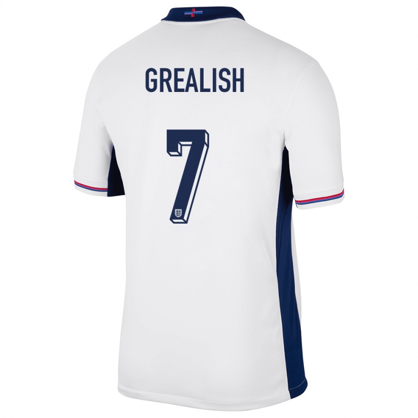 Kinderen Engeland Jack Grealish #7 Wit Thuisshirt Thuistenue 24-26 T-Shirt