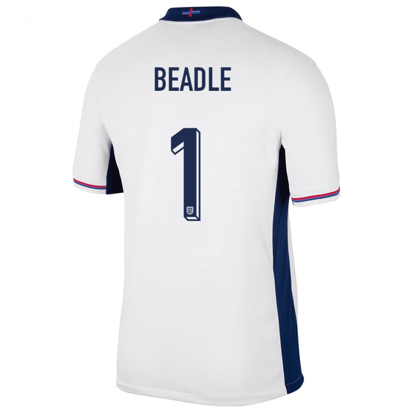 Kinderen Engeland James Beadle #1 Wit Thuisshirt Thuistenue 24-26 T-Shirt
