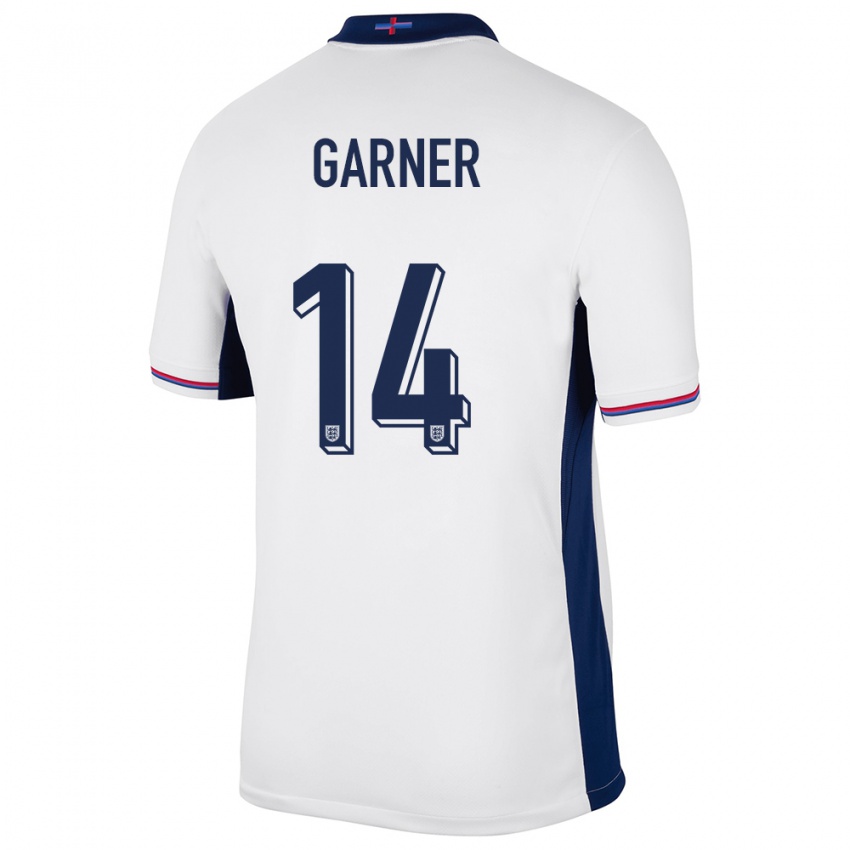 Kinderen Engeland James Garner #14 Wit Thuisshirt Thuistenue 24-26 T-Shirt
