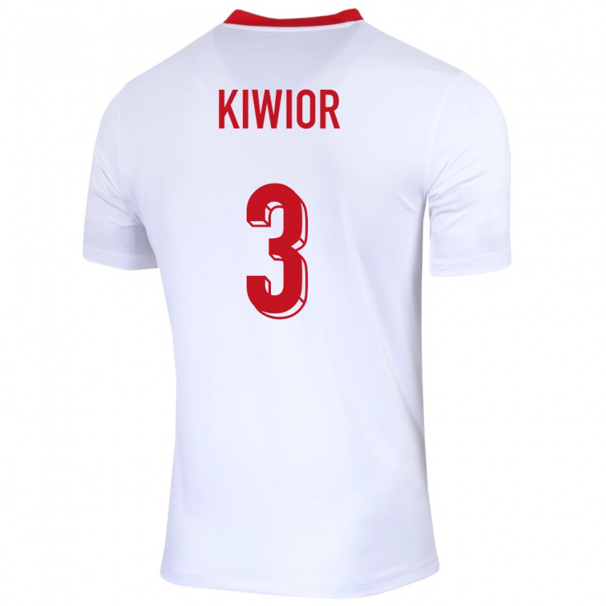 Kinderen Polen Jakub Kiwior #3 Wit Thuisshirt Thuistenue 24-26 T-Shirt