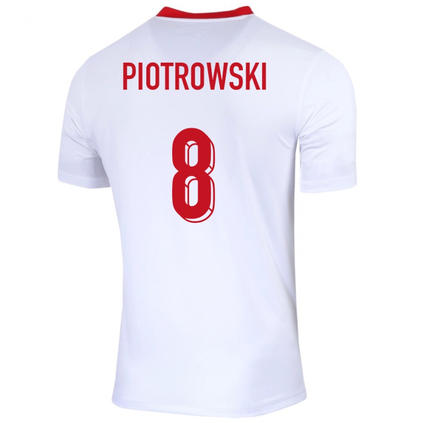 Kinderen Polen Jakub Piotrowski #8 Wit Thuisshirt Thuistenue 24-26 T-Shirt