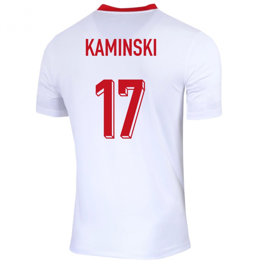 Kinderen Polen Jakub Kaminski #17 Wit Thuisshirt Thuistenue 24-26 T-Shirt
