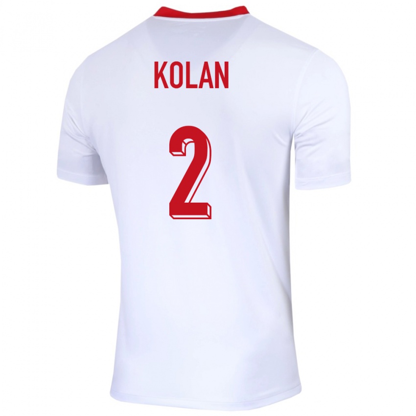 Kinderen Polen Jakub Kolan #2 Wit Thuisshirt Thuistenue 24-26 T-Shirt
