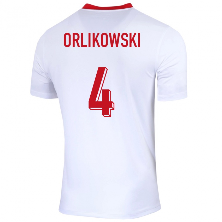 Kinderen Polen Igor Orlikowski #4 Wit Thuisshirt Thuistenue 24-26 T-Shirt