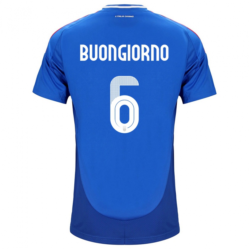 Kinderen Italië Alessandro Buongiorno #6 Blauw Thuisshirt Thuistenue 24-26 T-Shirt