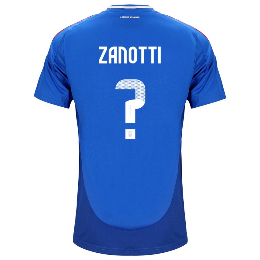 Kinderen Italië Mattia Zanotti #0 Blauw Thuisshirt Thuistenue 24-26 T-Shirt