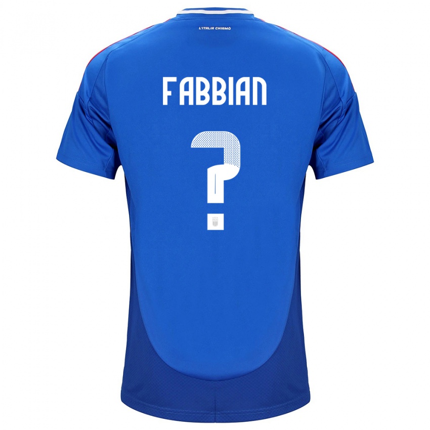 Kinderen Italië Giovanni Fabbian #0 Blauw Thuisshirt Thuistenue 24-26 T-Shirt