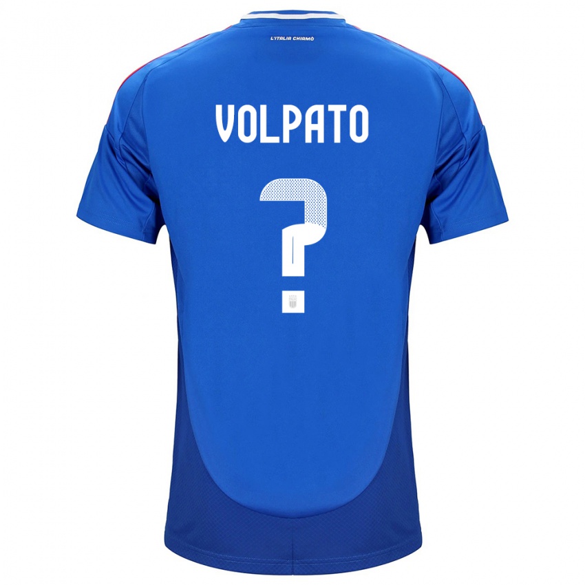 Kinderen Italië Cristian Volpato #0 Blauw Thuisshirt Thuistenue 24-26 T-Shirt