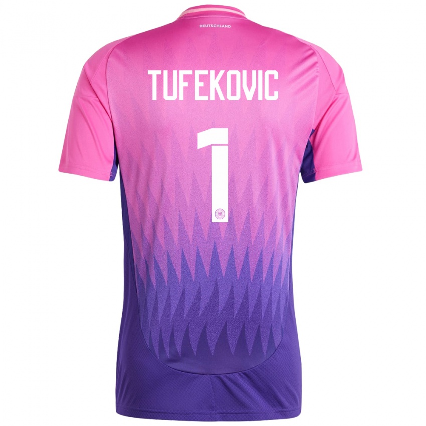 Kinderen Duitsland Martina Tufekovic #1 Roze Paars Uitshirt Uittenue 24-26 T-Shirt