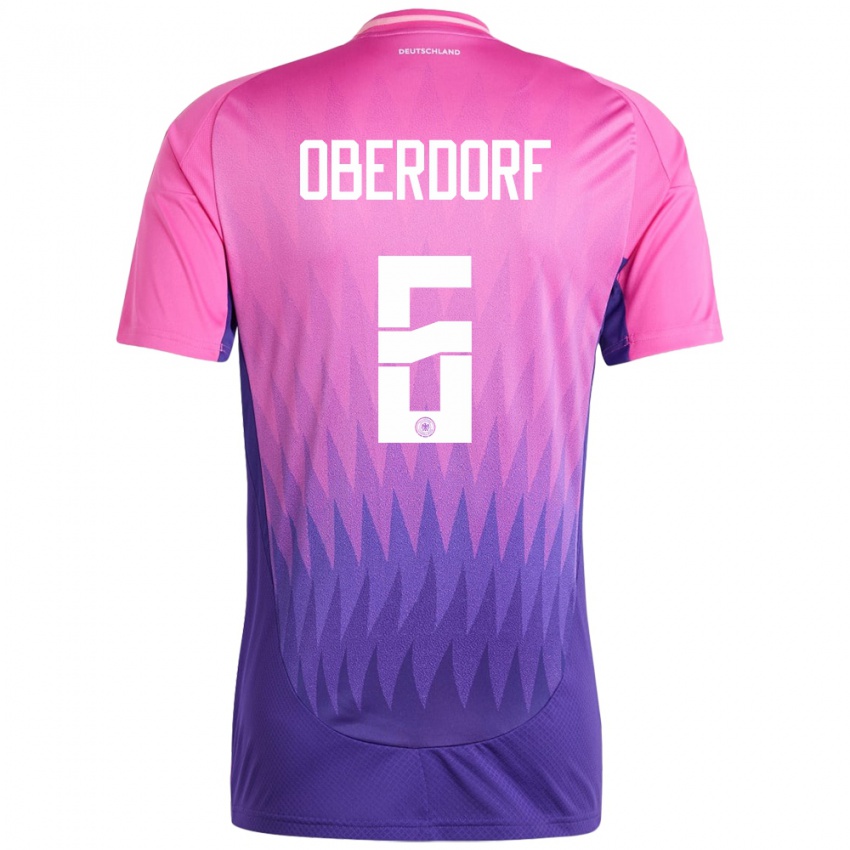 Kinderen Duitsland Lena Oberdorf #6 Roze Paars Uitshirt Uittenue 24-26 T-Shirt