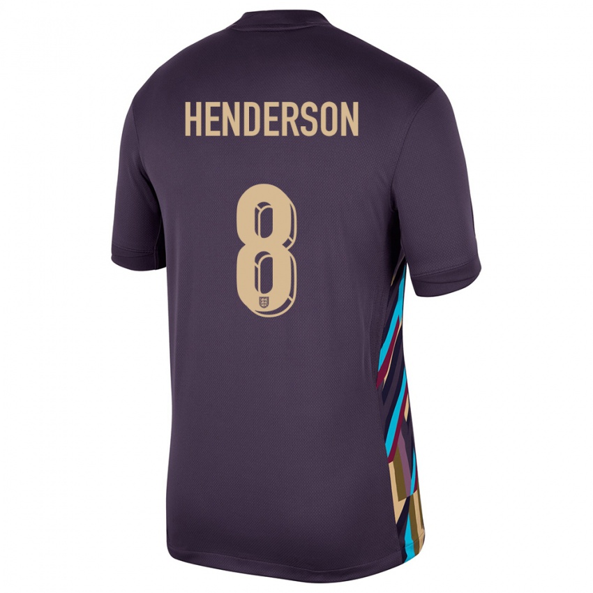 Kinderen Engeland Jordan Henderson #8 Donkere Rozijn Uitshirt Uittenue 24-26 T-Shirt