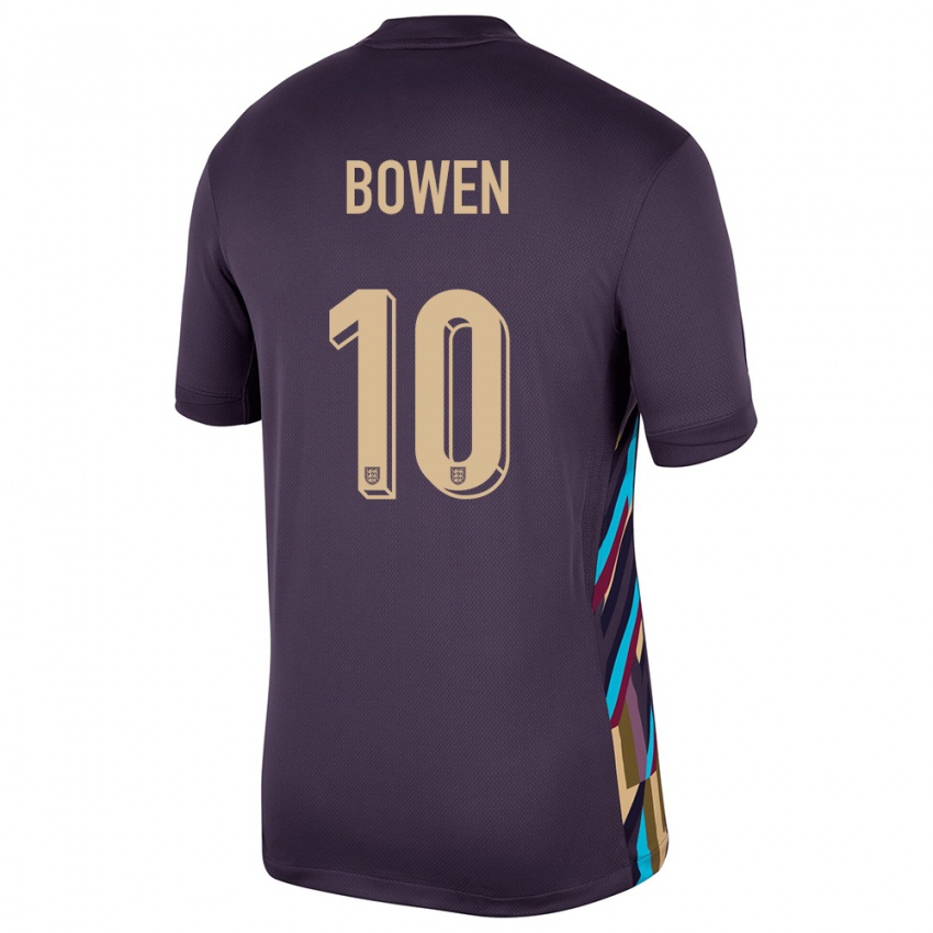 Kinderen Engeland Jarrod Bowen #10 Donkere Rozijn Uitshirt Uittenue 24-26 T-Shirt