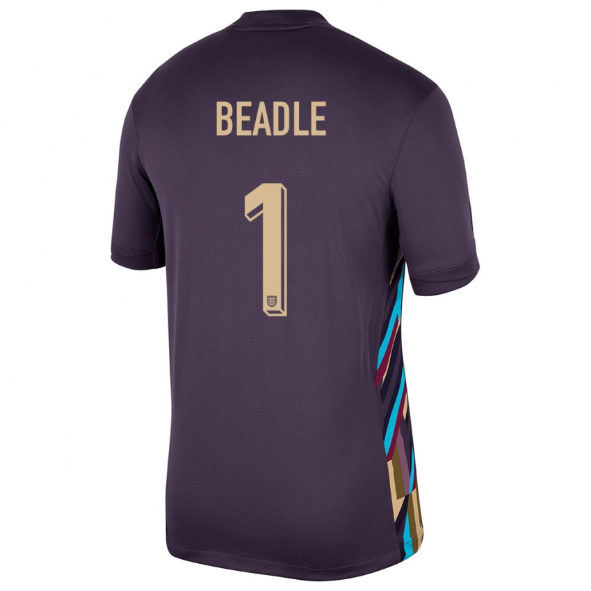 Kinderen Engeland James Beadle #1 Donkere Rozijn Uitshirt Uittenue 24-26 T-Shirt