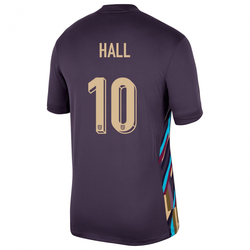 Kinderen Engeland George Hall #10 Donkere Rozijn Uitshirt Uittenue 24-26 T-Shirt