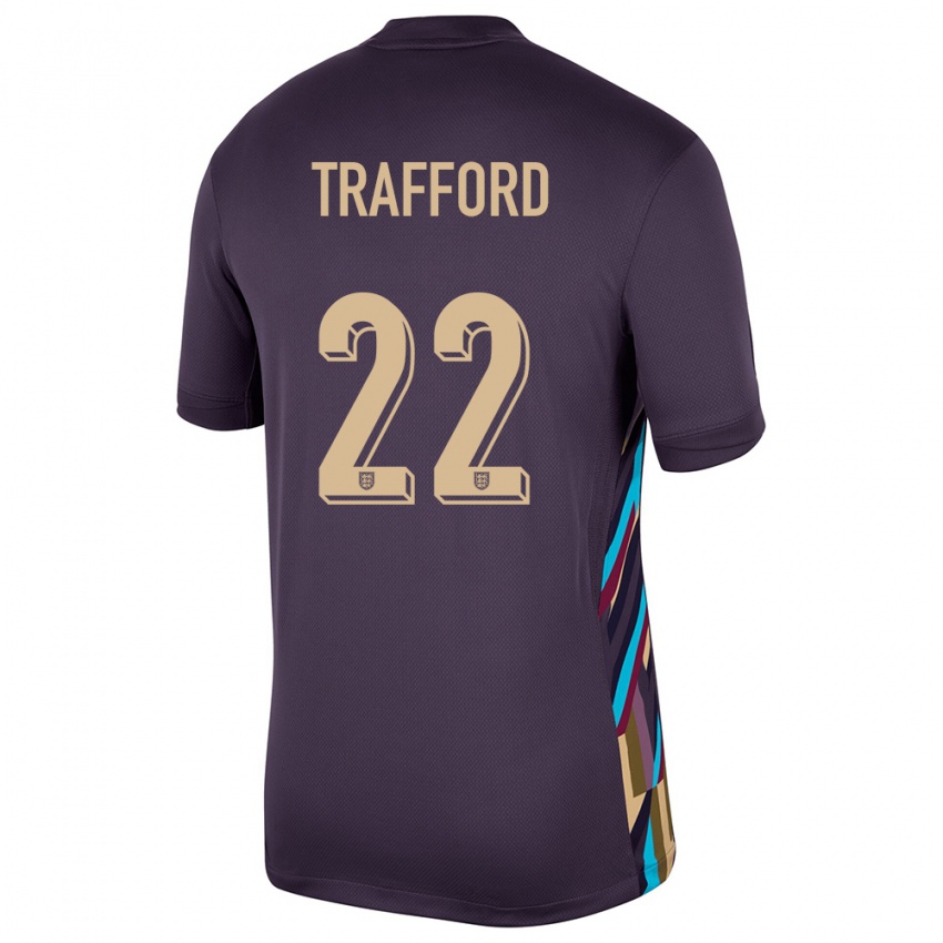 Kinderen Engeland James Trafford #22 Donkere Rozijn Uitshirt Uittenue 24-26 T-Shirt
