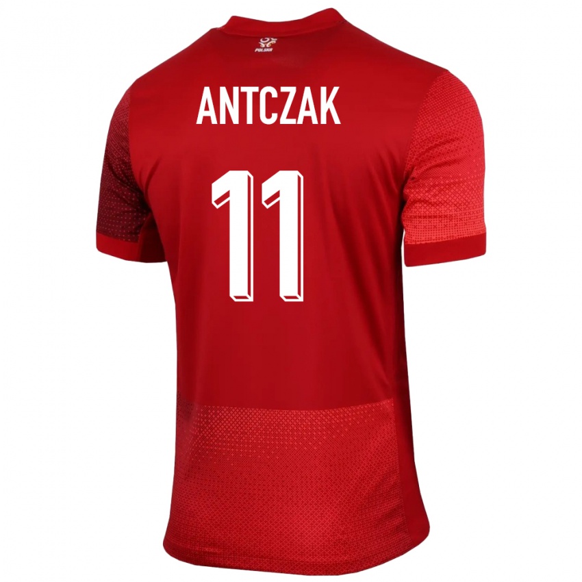 Kinderen Polen Jakub Antczak #11 Rood Uitshirt Uittenue 24-26 T-Shirt