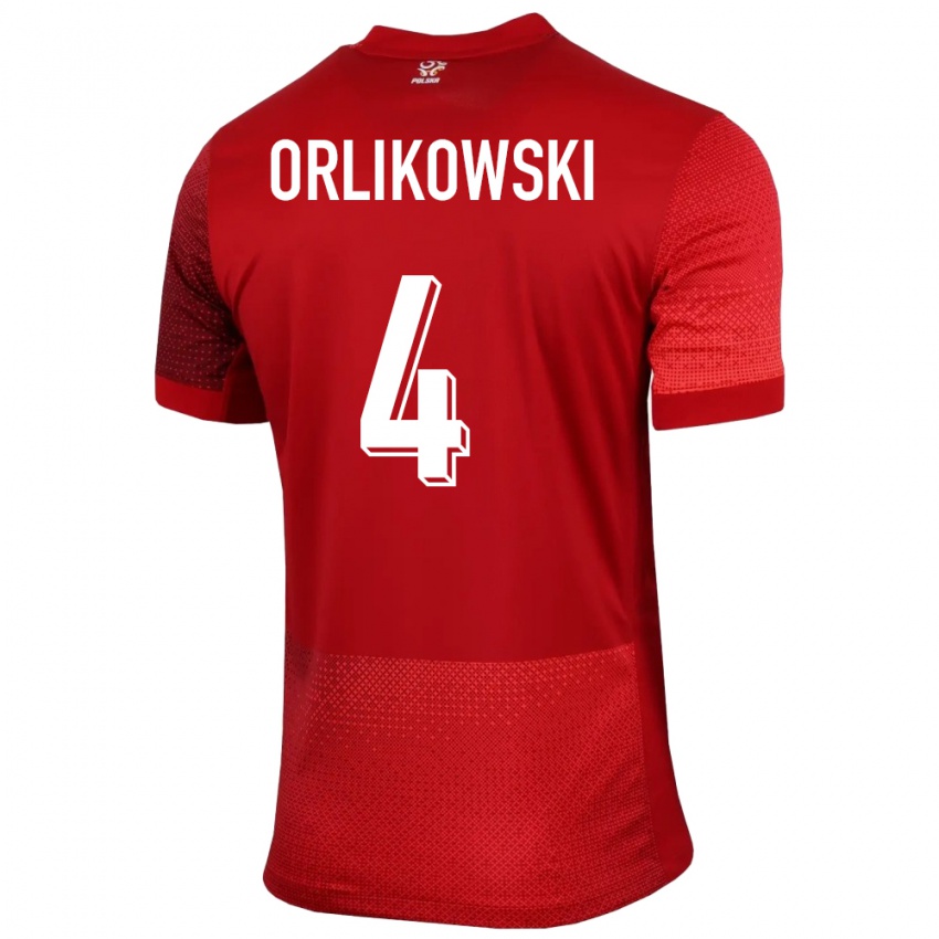 Kinderen Polen Igor Orlikowski #4 Rood Uitshirt Uittenue 24-26 T-Shirt