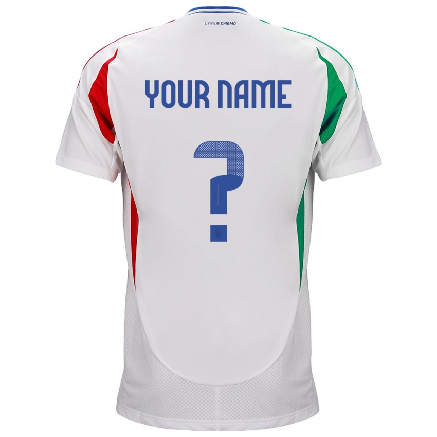 Kinderen Italië Uw Naam #0 Wit Uitshirt Uittenue 24-26 T-Shirt