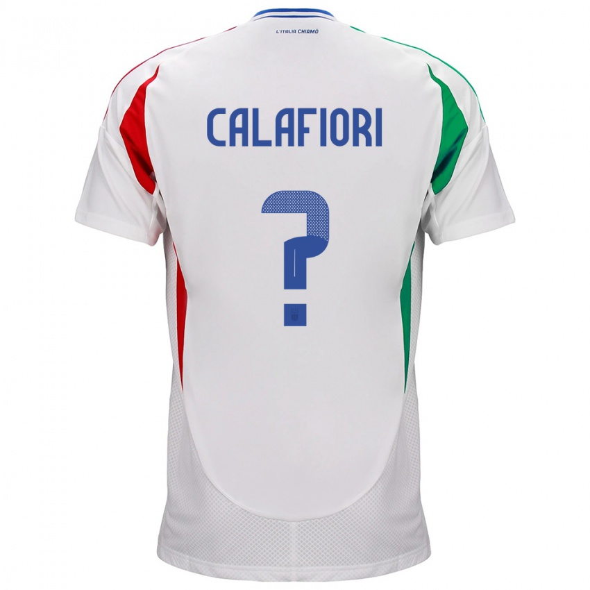 Kinderen Italië Riccardo Calafiori #0 Wit Uitshirt Uittenue 24-26 T-Shirt