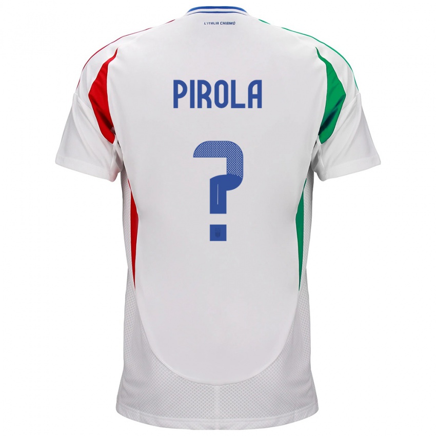 Kinderen Italië Lorenzo Pirola #0 Wit Uitshirt Uittenue 24-26 T-Shirt