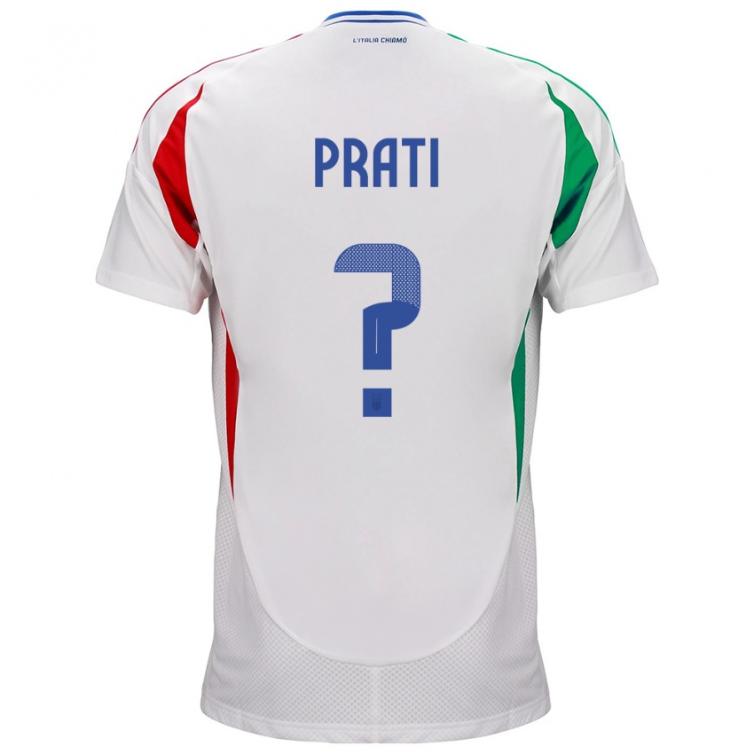 Kinderen Italië Matteo Prati #0 Wit Uitshirt Uittenue 24-26 T-Shirt