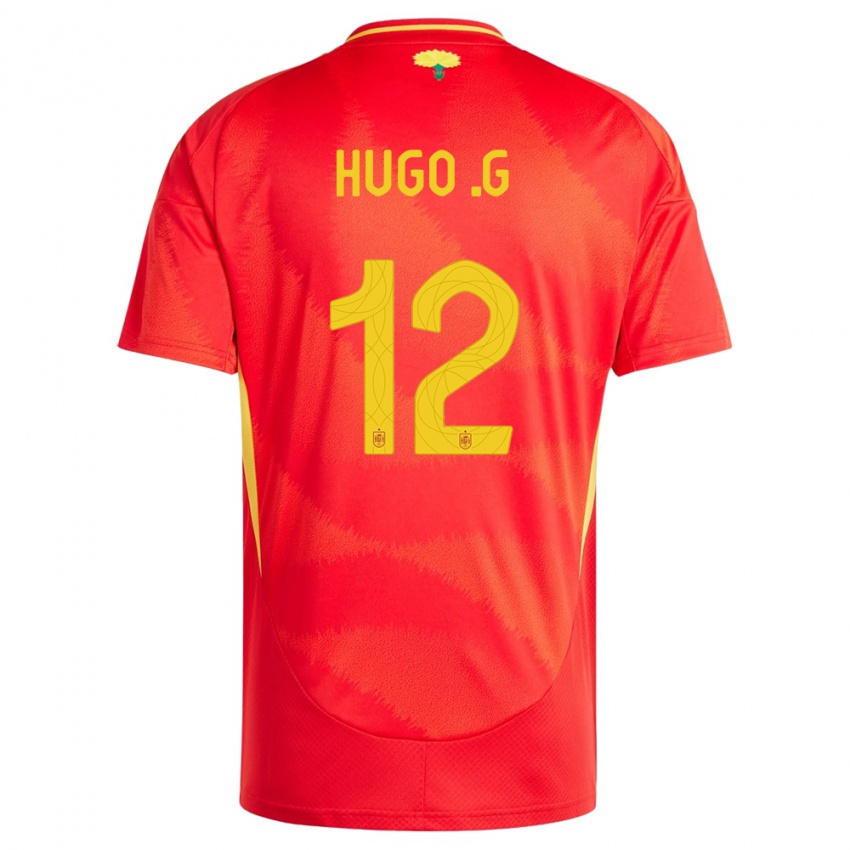 Heren Spanje Hugo Guillamon #12 Rood Thuisshirt Thuistenue 24-26 T-Shirt