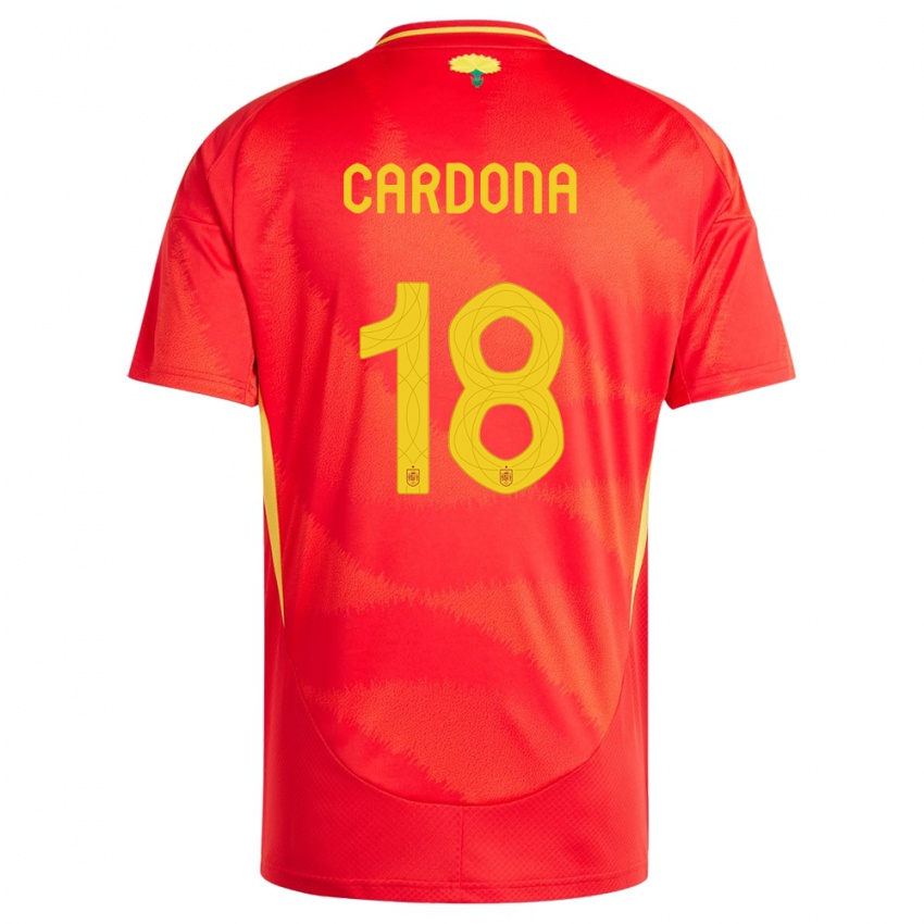 Heren Spanje Marta Cardona #18 Rood Thuisshirt Thuistenue 24-26 T-Shirt