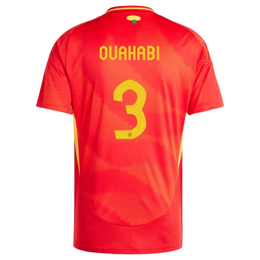 Heren Spanje Leila Ouahabi #3 Rood Thuisshirt Thuistenue 24-26 T-Shirt