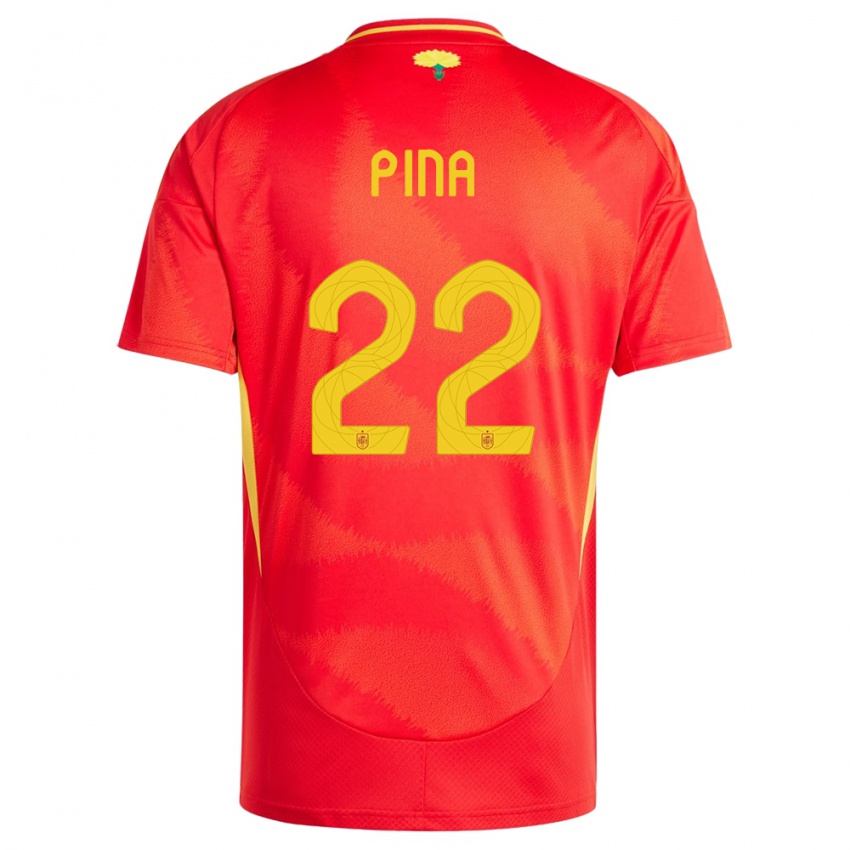 Heren Spanje Claudia Pina #22 Rood Thuisshirt Thuistenue 24-26 T-Shirt