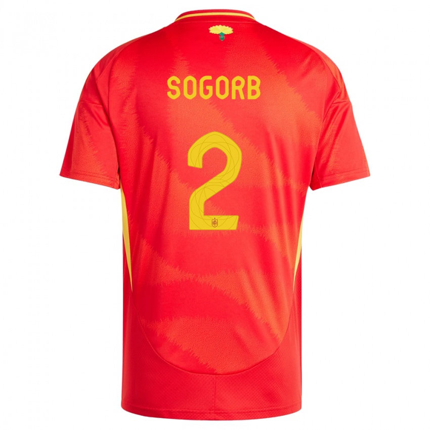 Heren Spanje Carles Sogorb #2 Rood Thuisshirt Thuistenue 24-26 T-Shirt