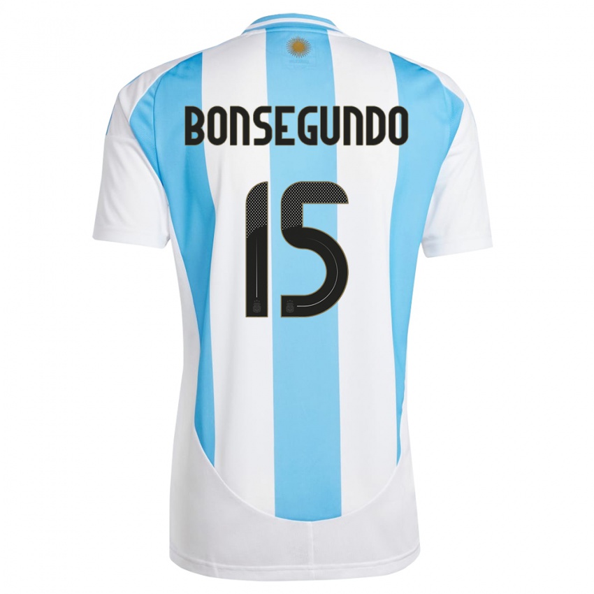 Heren Argentinië Florencia Bonsegundo #15 Wit Blauw Thuisshirt Thuistenue 24-26 T-Shirt