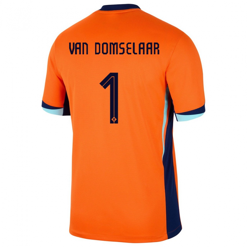 Heren Nederland Daphne Van Domselaar #1 Oranje Thuisshirt Thuistenue 24-26 T-Shirt