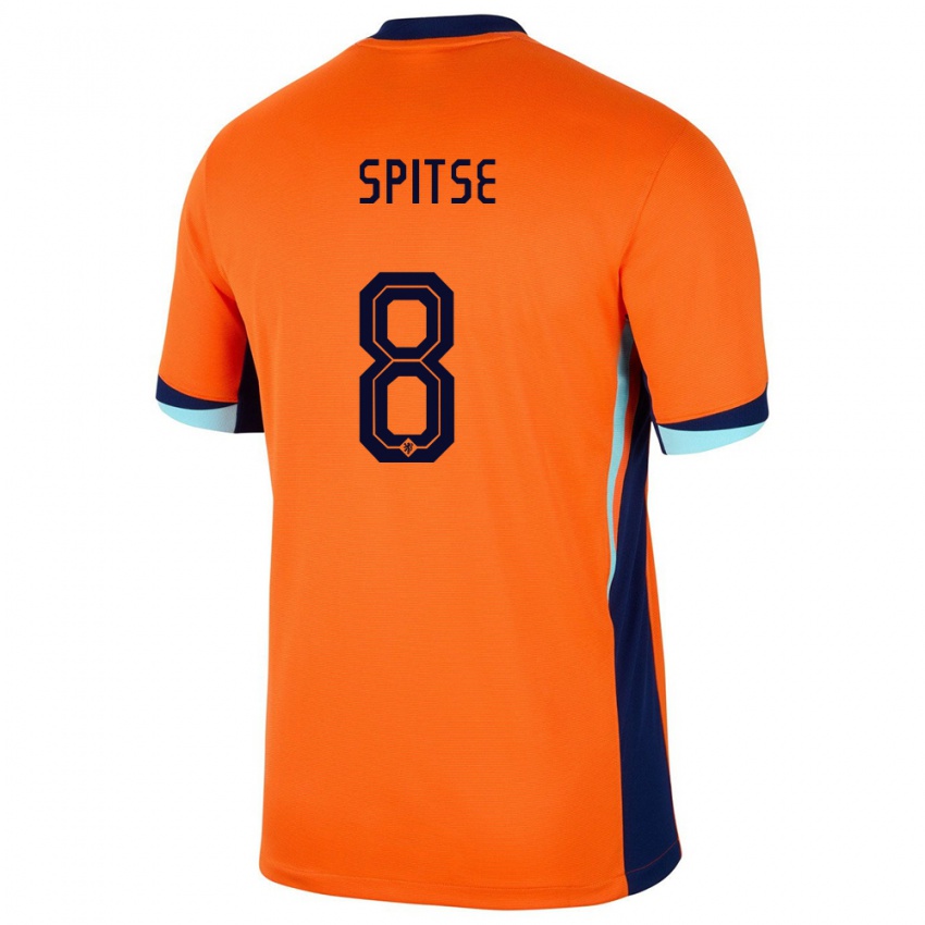 Heren Nederland Sherida Spitse #8 Oranje Thuisshirt Thuistenue 24-26 T-Shirt