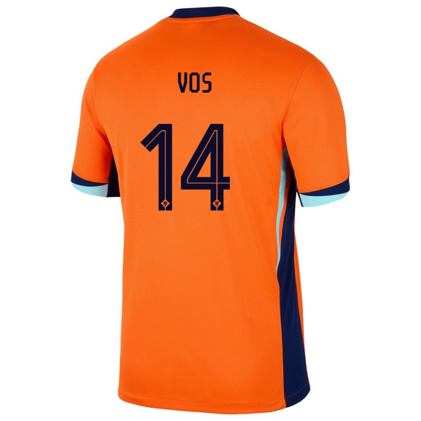 Heren Nederland Silvano Vos #14 Oranje Thuisshirt Thuistenue 24-26 T-Shirt