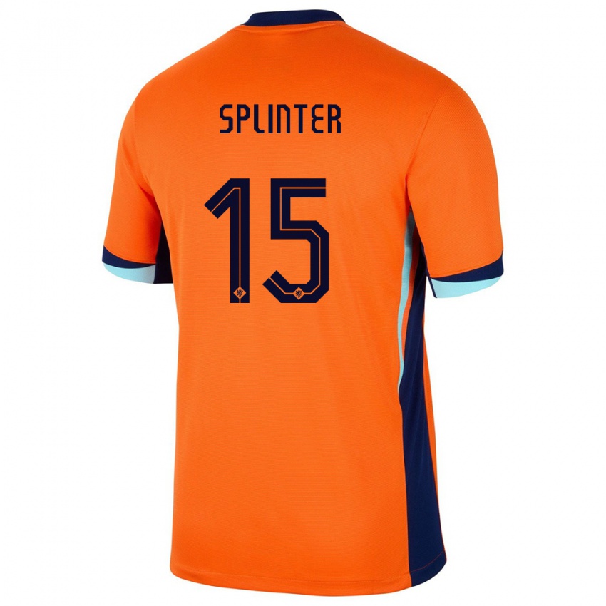 Heren Nederland Ilias Splinter #15 Oranje Thuisshirt Thuistenue 24-26 T-Shirt